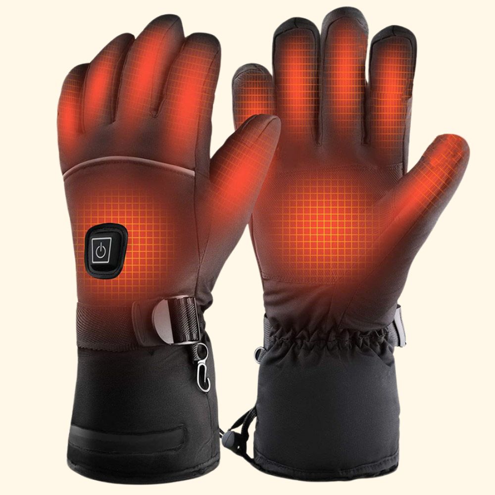 Verwarmde handschoenen met carbonvezel en drie warmtestanden