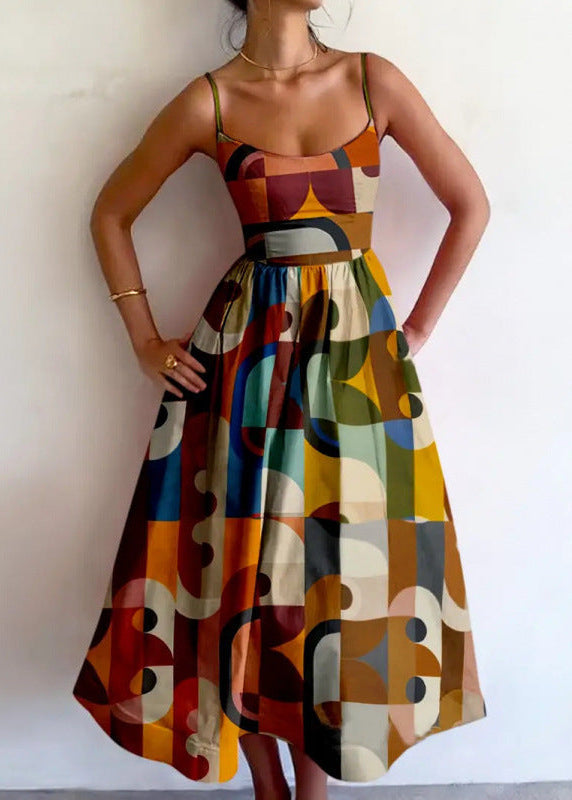 Modern Muse midi-jurk met geometrische print