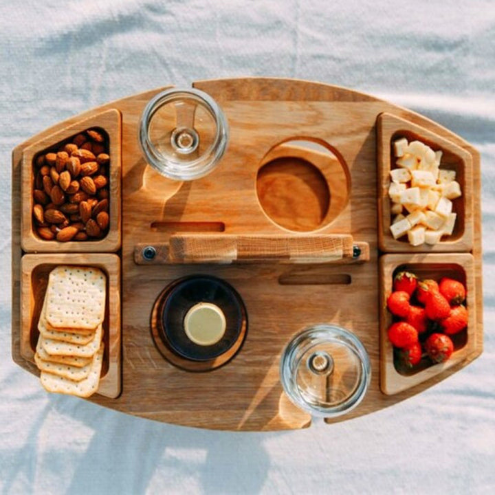 Draagbare, opklapbare houten picknicktafel