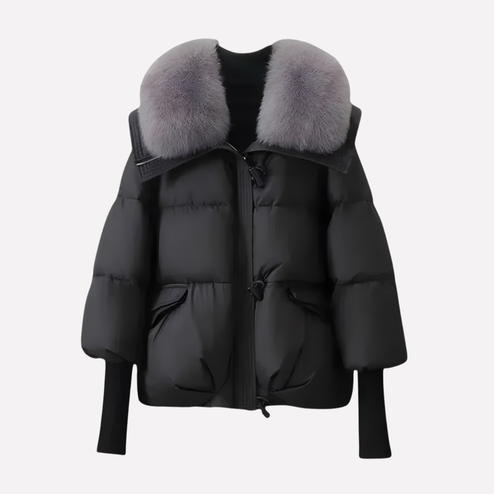 Dames Puffer Jacket met Faux Fur Kraag