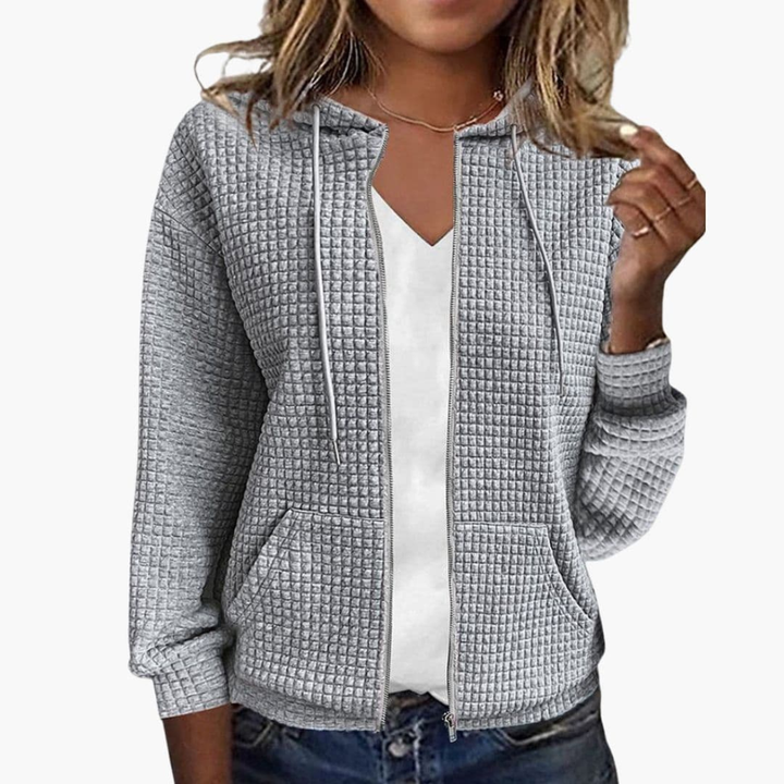 Dames Zip-Up Hoodie met Trekkoordkap