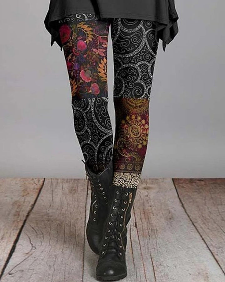 Bohemian retro legging met etnische prints – Ziva