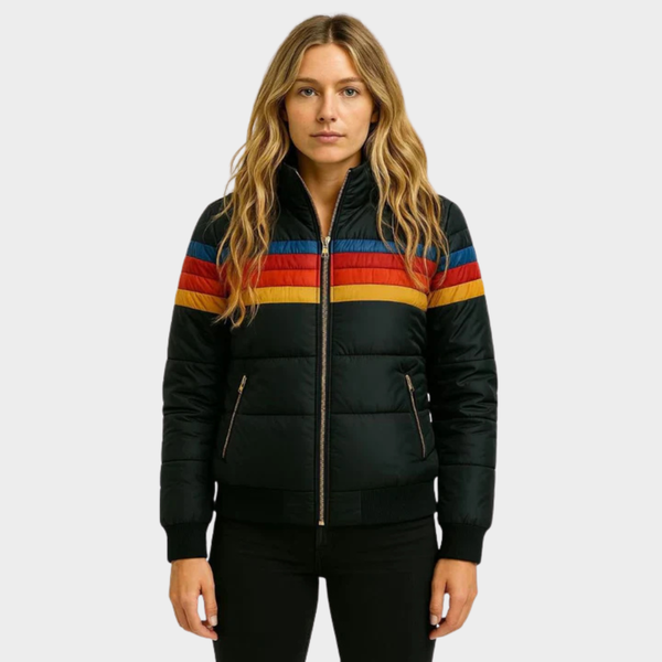 Dames Retro Multicolor Pufferjas