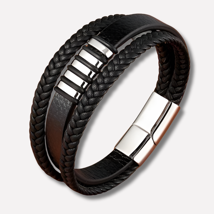 The Label - Stijlvolle lederen armband mannen