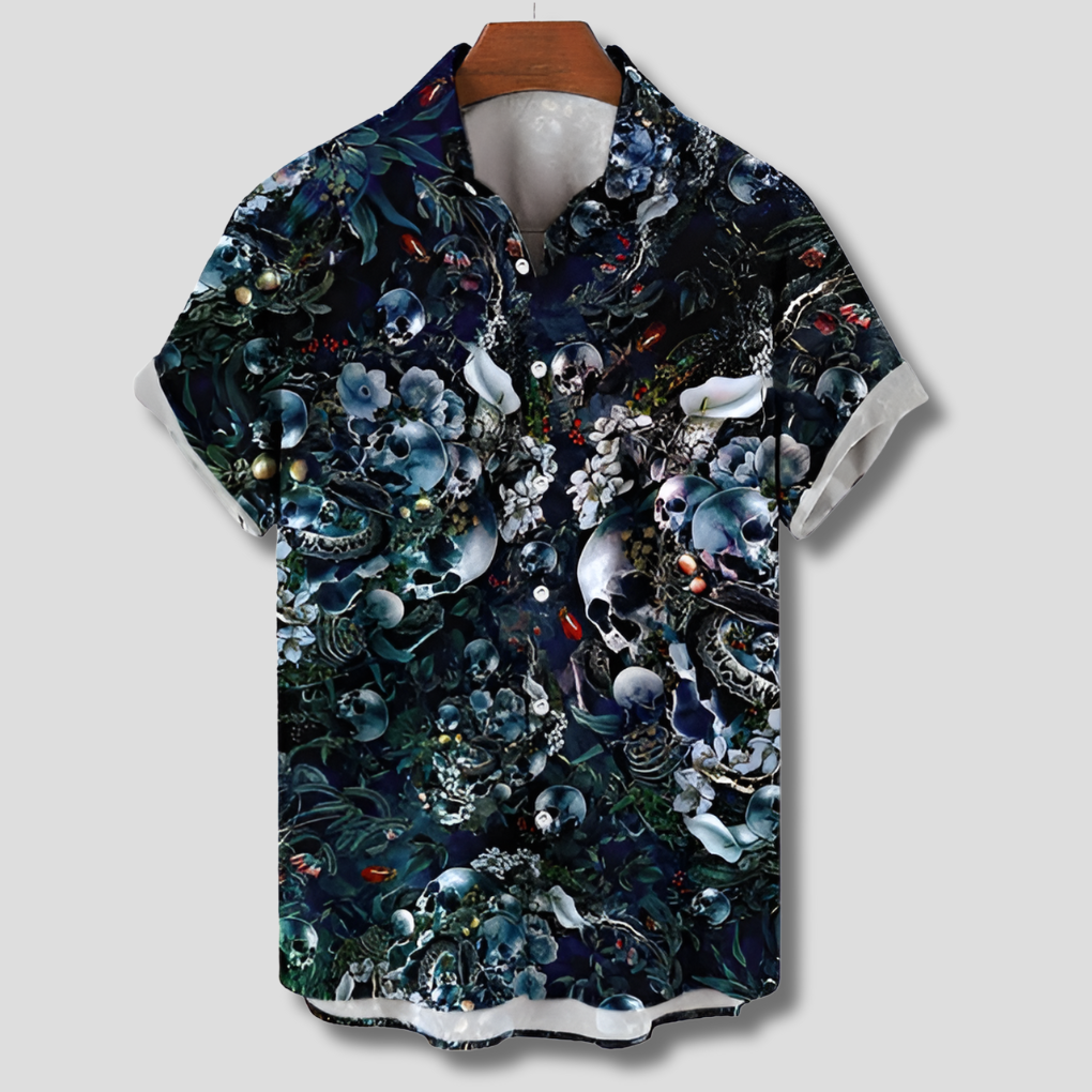 Comfortabel Heren Shirt met Korte Mouwen en Stijlvolle Print