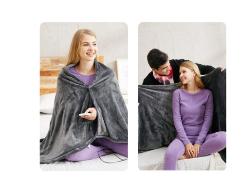 Elektrische plaid van koraalfleece met USB, 150 × 85 cm