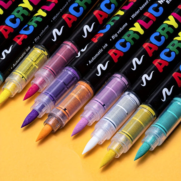 72 Acrylstiften in 72 Kleuren – Perfect voor Creatief Schilderen op Diverse Oppervlakken