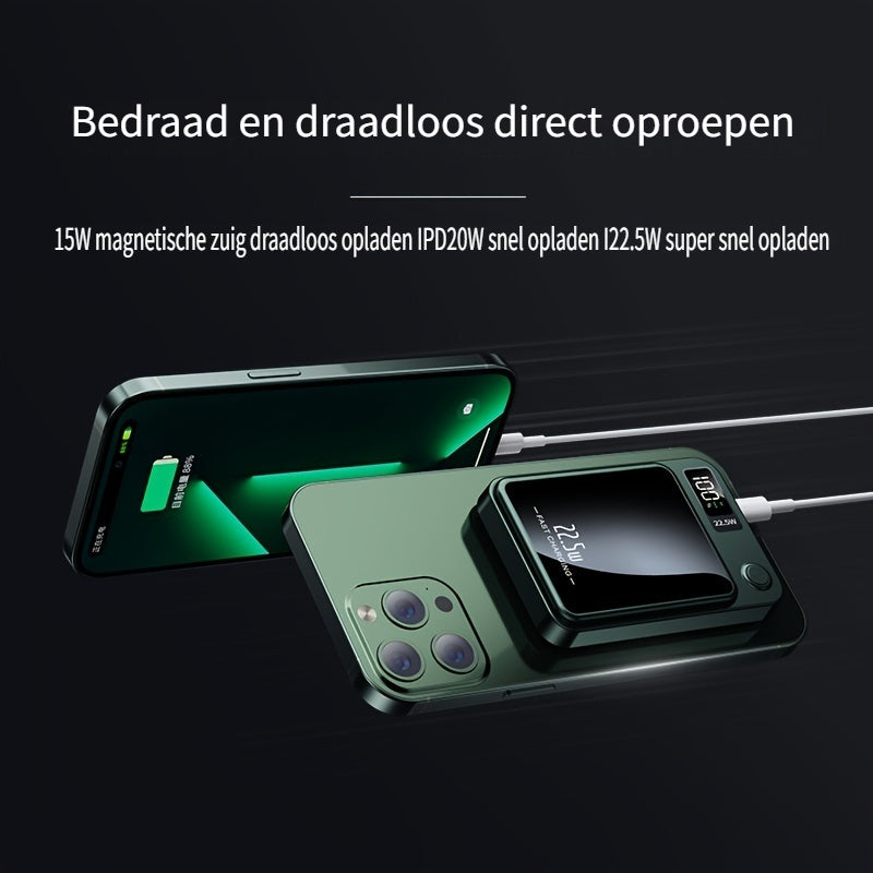 Magnetische Powerbank – Ultradun met Supersnel Draadloos Opladen