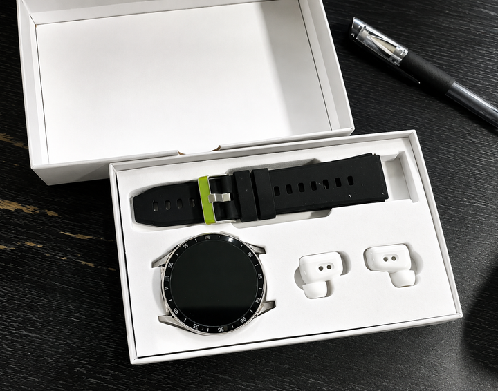 PrestigeTrack EchoWrist | Smartwatch met Bluetooth-oordopjes voor Fitness- en Gezondheidsmonitoring