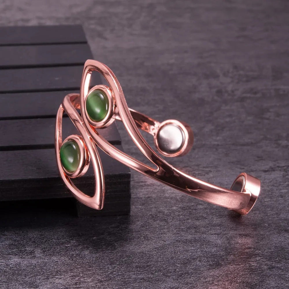 Womens Pure Copper Opal Magnetic Bracelet