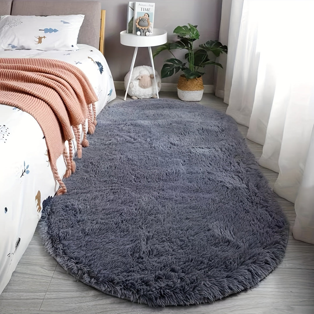 Ovale Pluche Vloerkleed – Zacht Tapijt en Stijl voor Slaapkamer- en Woonkamerdecoratie
