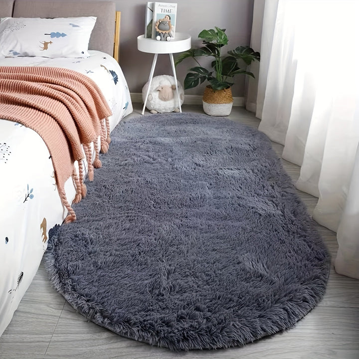 Ovale Pluche Vloerkleed – Zacht Tapijt en Stijl voor Slaapkamer- en Woonkamerdecoratie