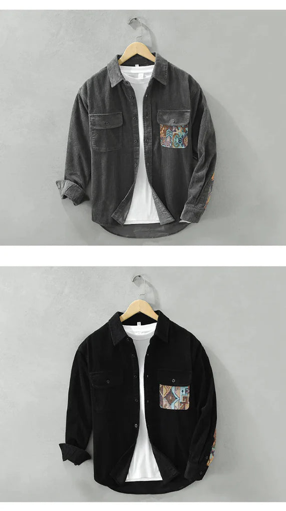 Vintage herenoverhemd met lange mouwen