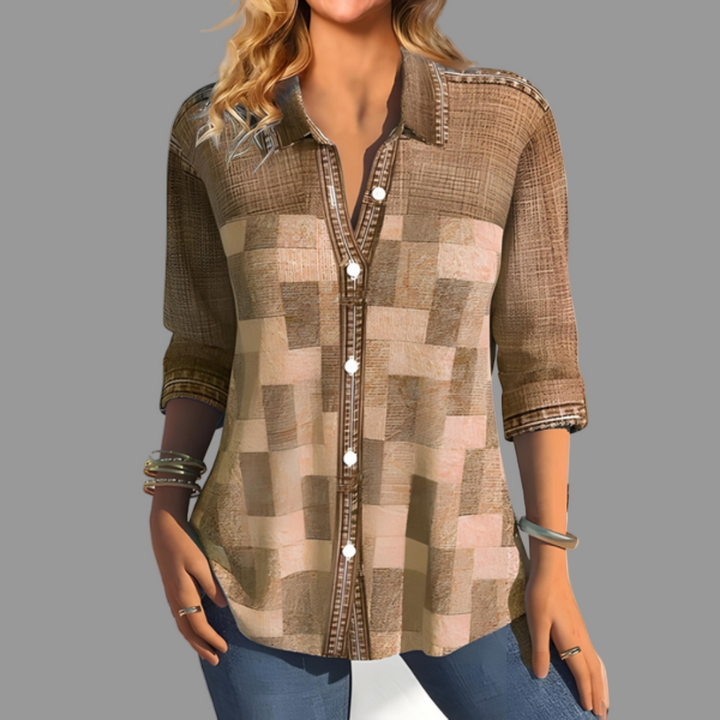 Dames blouse met knoopsluiting – Venalin dagelijkse stijl
