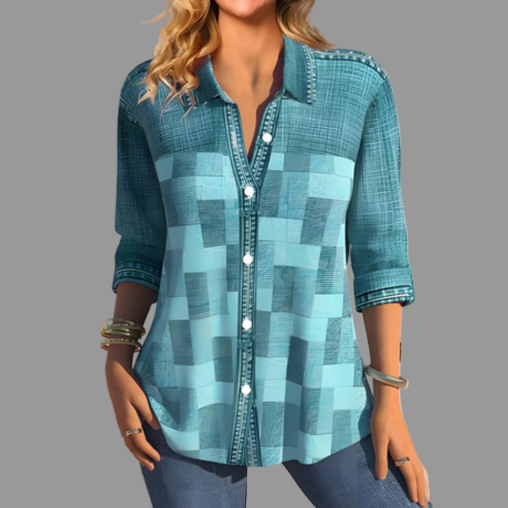 Dames blouse met knoopsluiting – Venalin dagelijkse stijl