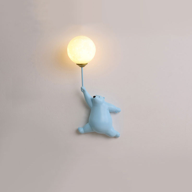 Schattige Beer Wandlamp met Decoratief Ballonlicht voor Kinderkamer