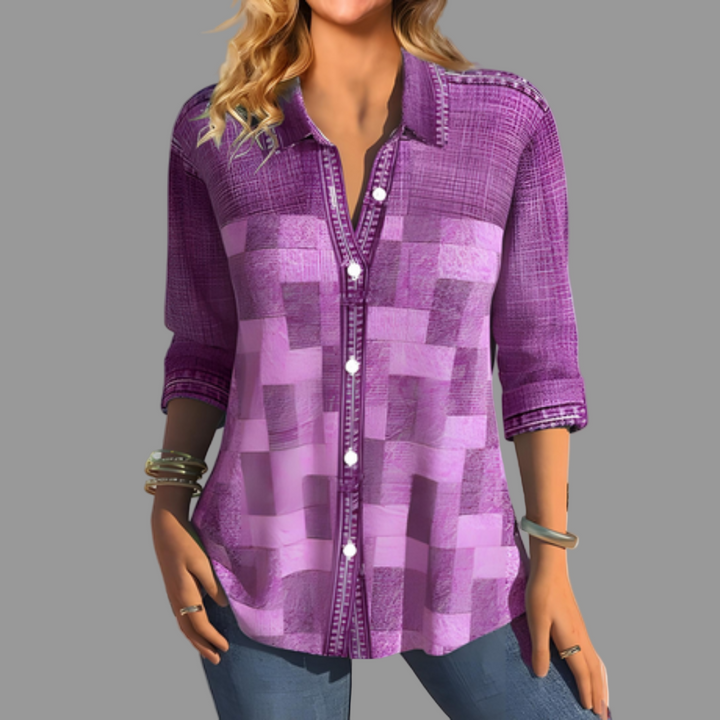 Dames blouse met knoopsluiting – Venalin dagelijkse stijl