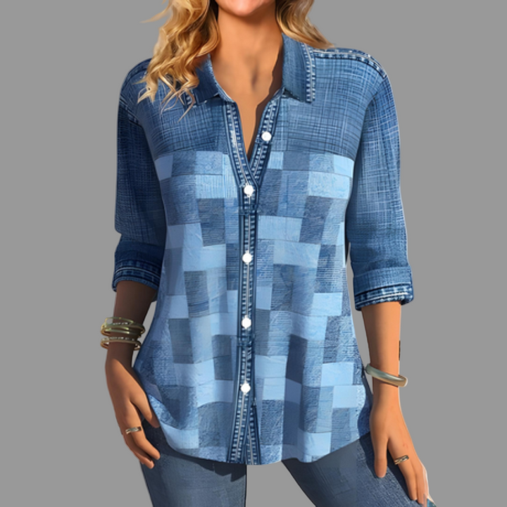 Dames blouse met knoopsluiting – Venalin dagelijkse stijl
