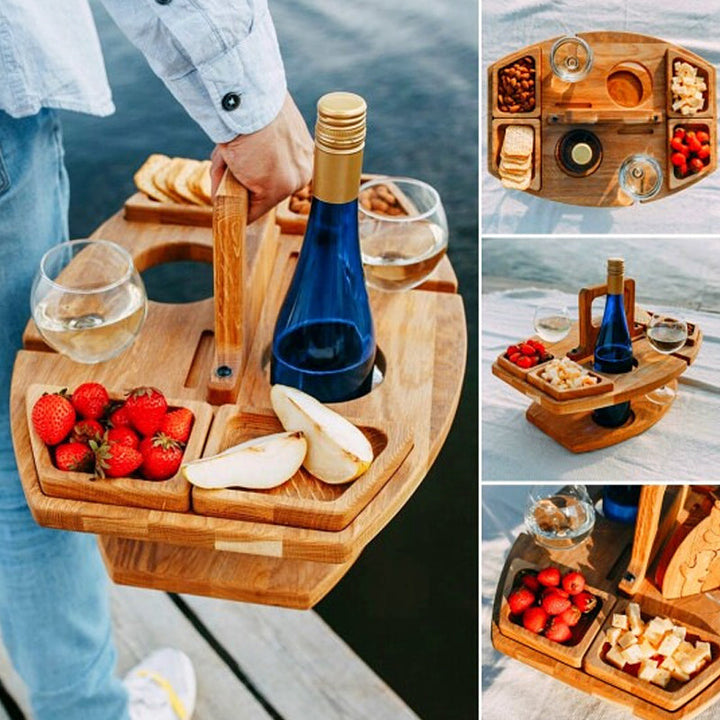 Draagbare, opklapbare houten picknicktafel