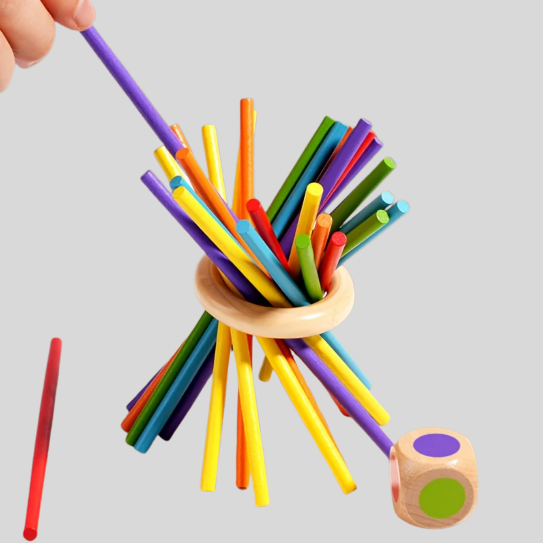 Drie-in-één Houten Stokspel