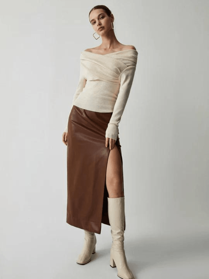Trendy Off-Shoulder Trui - Maria