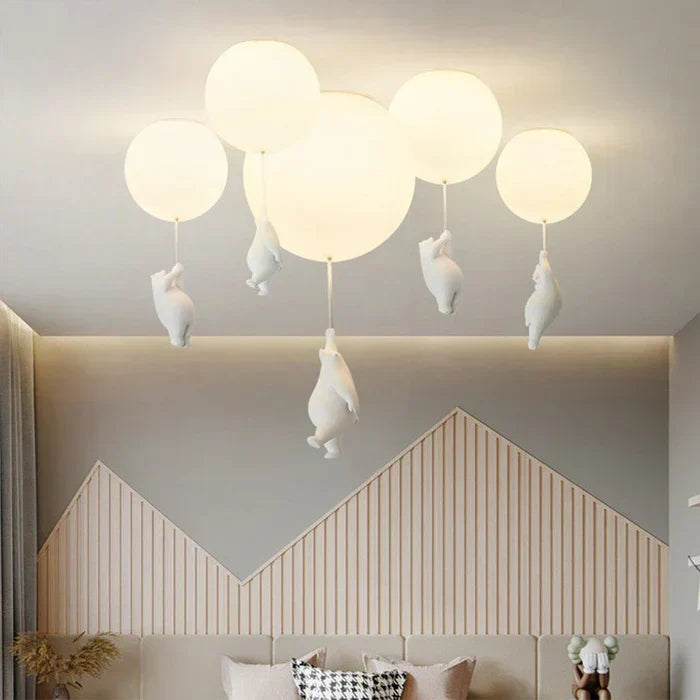 Kinderplafondlamp met beer en bal | CloudBea