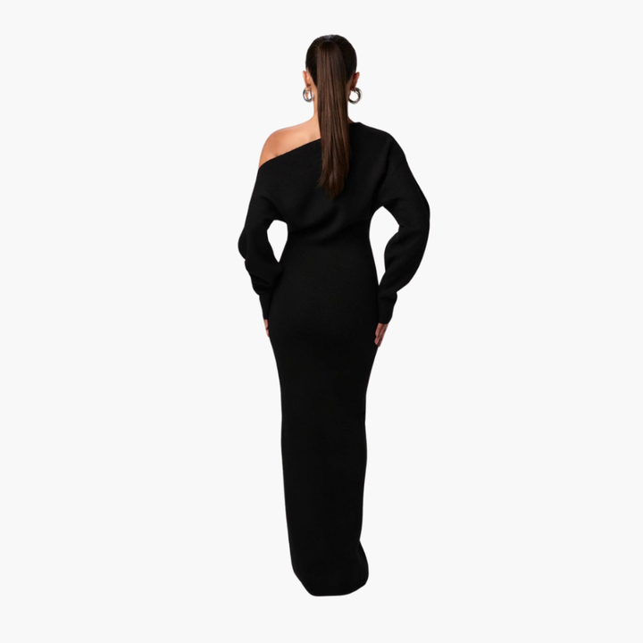Off-Shoulder Breien Jurk voor Vrouwen – Elegante Avondjurk