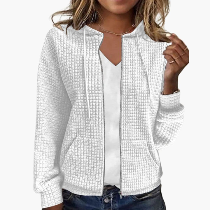 Dames Zip-Up Hoodie met Trekkoordkap