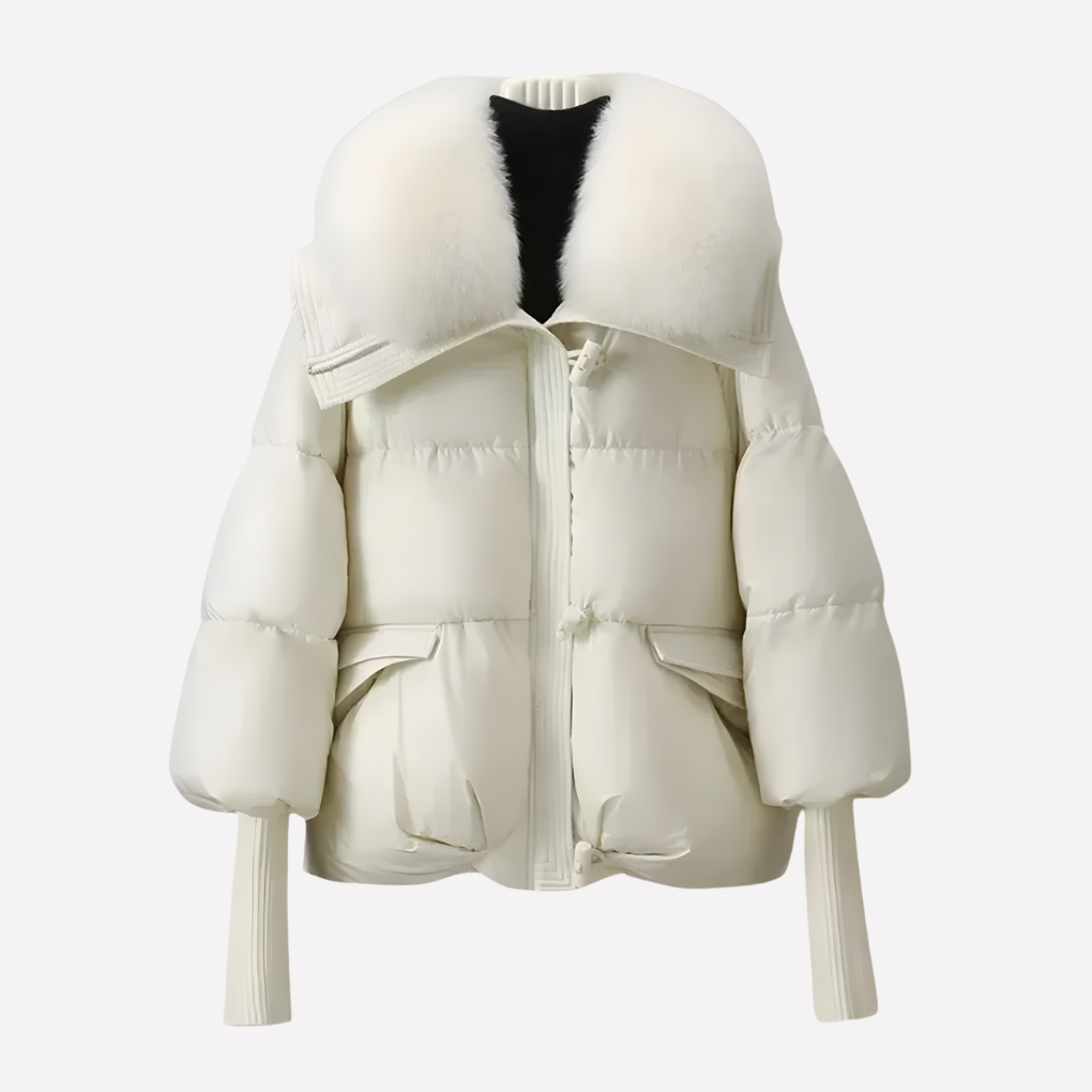 Dames Puffer Jacket met Faux Fur Kraag