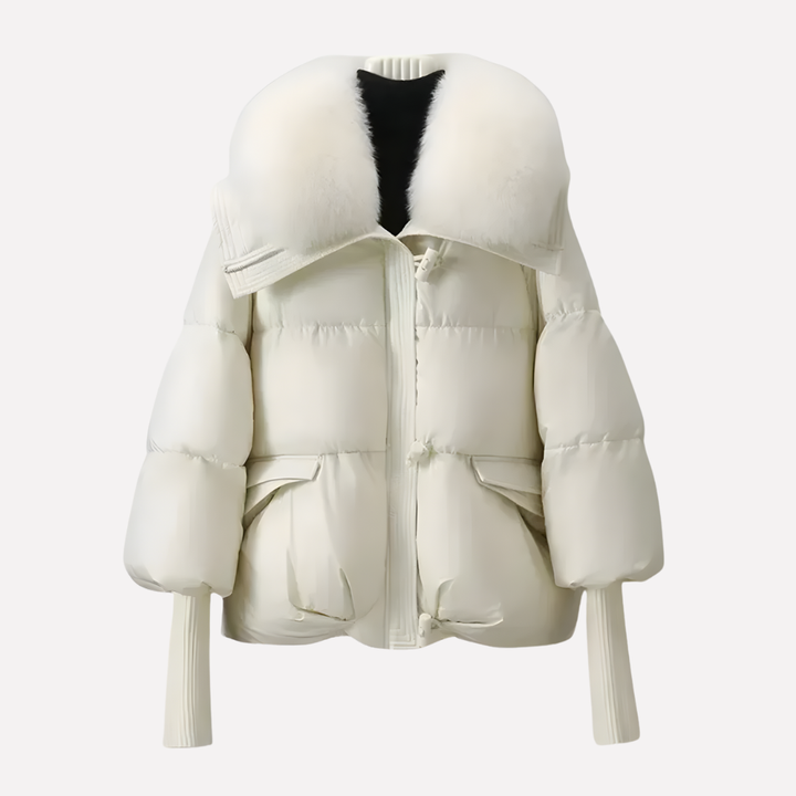 Dames Puffer Jacket met Faux Fur Kraag