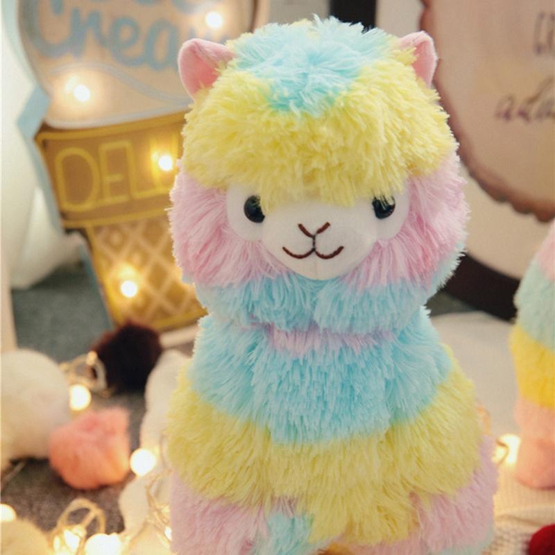 Zacht Regenboog Alpaca Knuffeldier voor Baby's en Kinderen