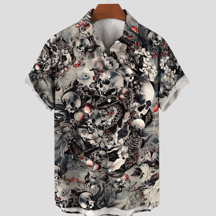 Comfortabel Heren Shirt met Korte Mouwen en Stijlvolle Print
