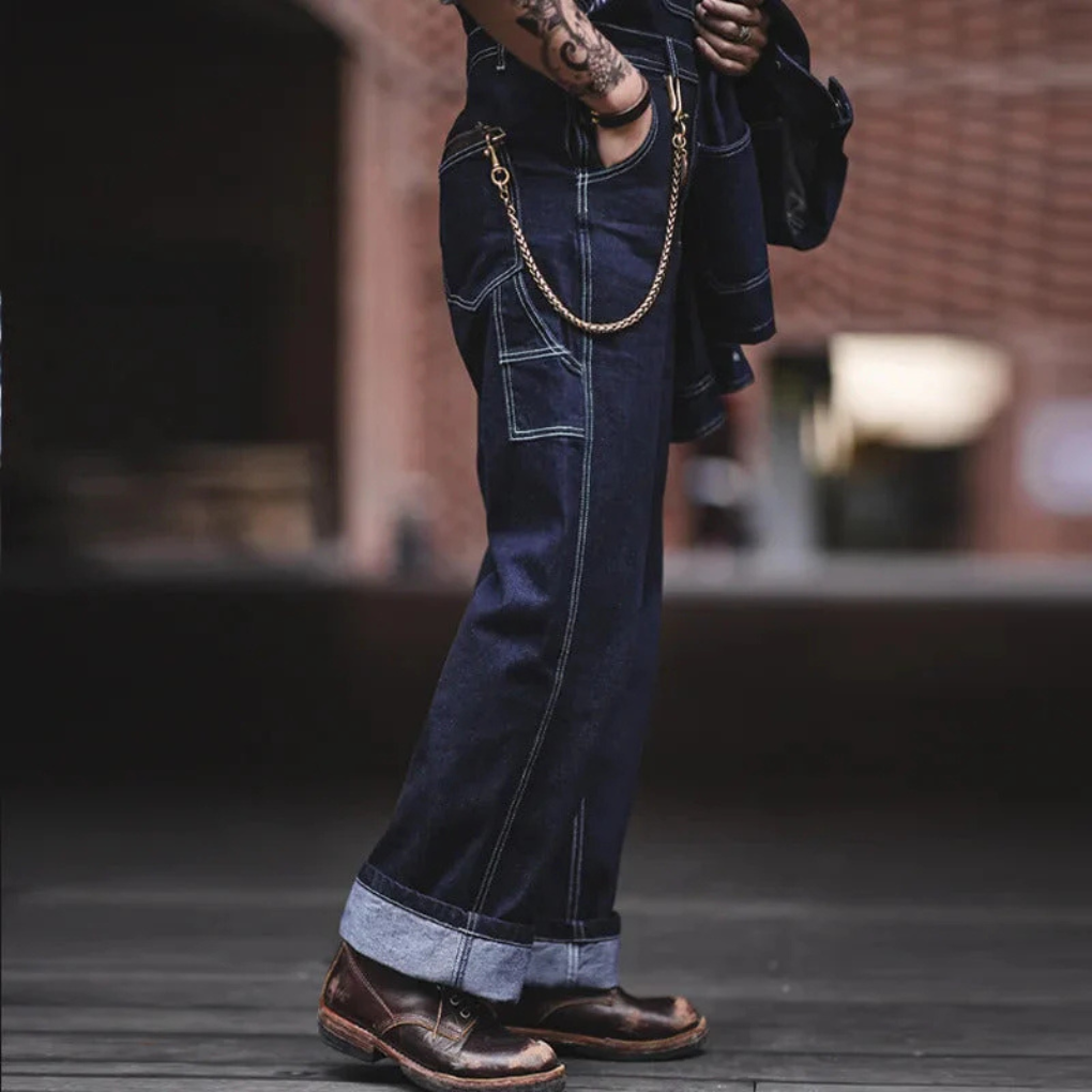 Indigo denim overall