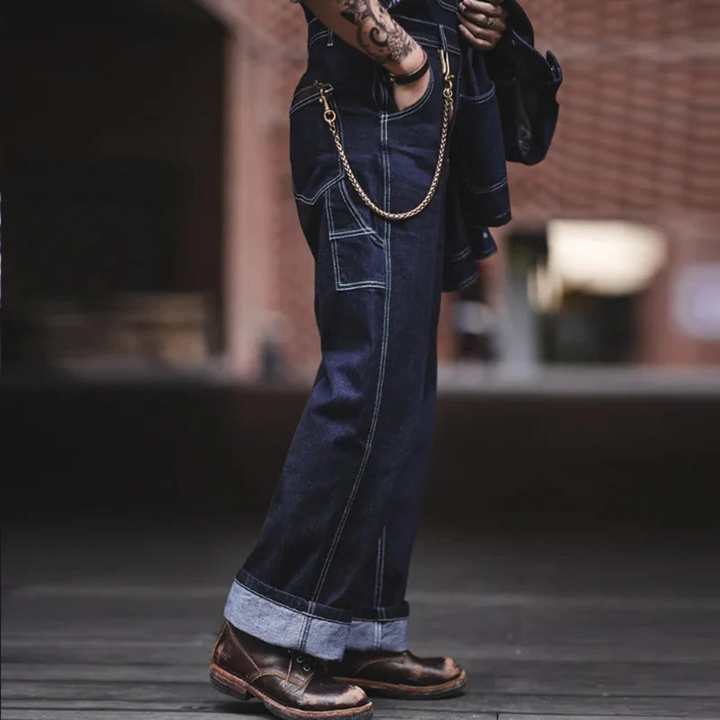 Indigo denim overall