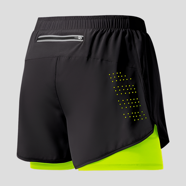Snel drogende hardloopshorts met rits voor heren