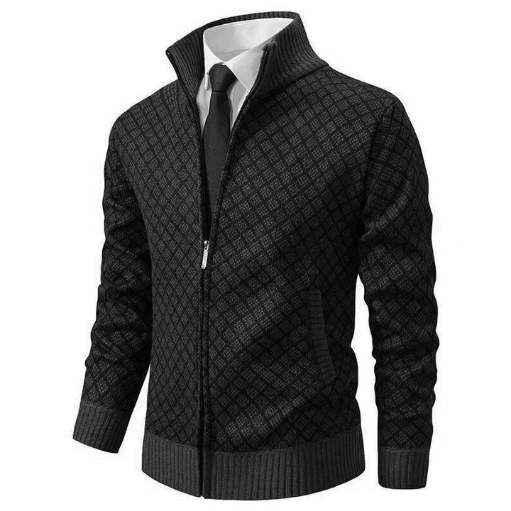 Heren Lente Vest met Rits en Geometrisch Patroon