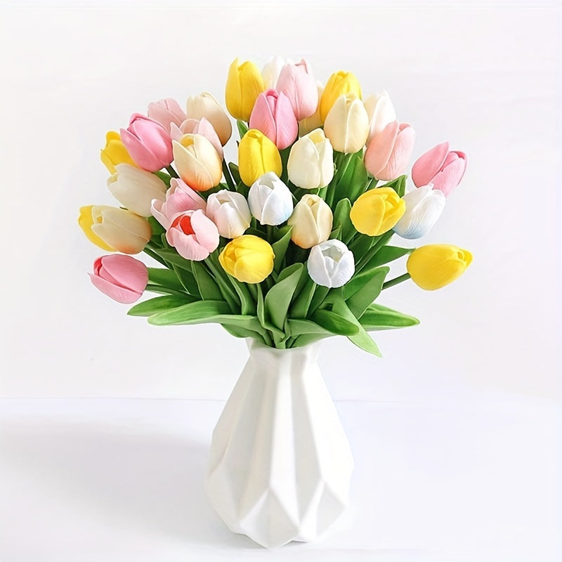 Set van 15 Realistische Kunsttulpen – Perfect voor Bruiloften, Feesten en Woondecoratie