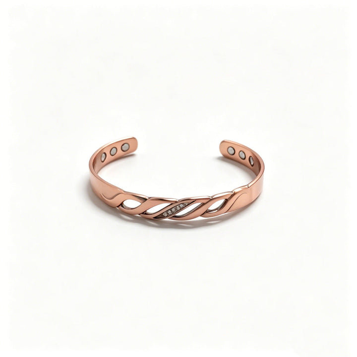 Pure Red Copper Bracelet Magnetic Zircon Purple Copper Braided Infinity Symbol Bangle Magnet Adjustable