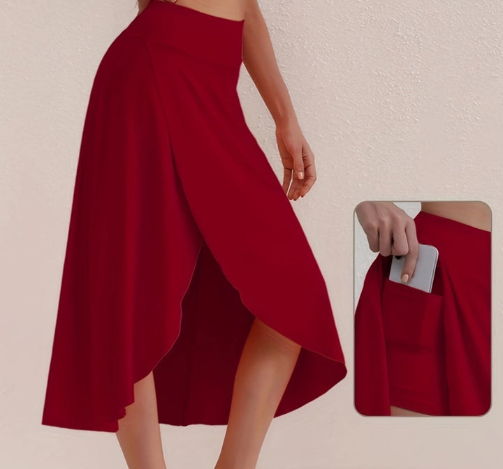 Sportieve rok met hoge taille en asymmetrische snit - Alexia