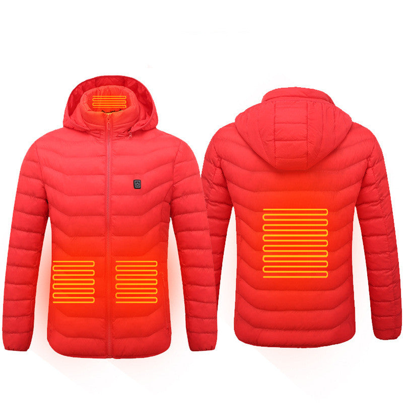 Verwarmde jas met capuchon, ook met powerbank te bestellen