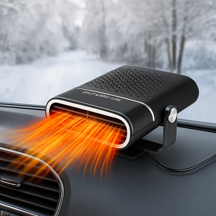 Autoverwarmer en ruitontdooier | 12V USB Draagbaar | Zwart