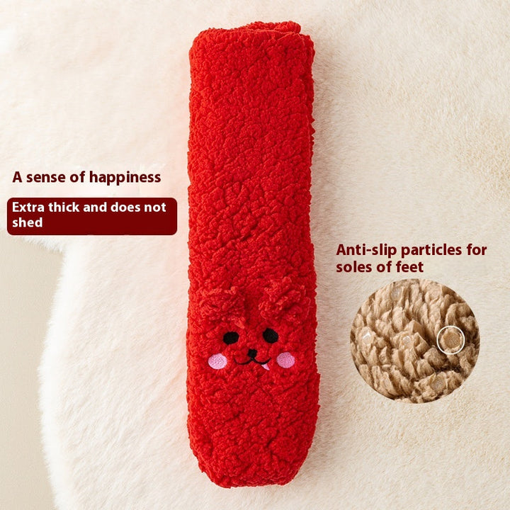 Fluffy huissokken van coral fleece met antislip, in 16 varianten