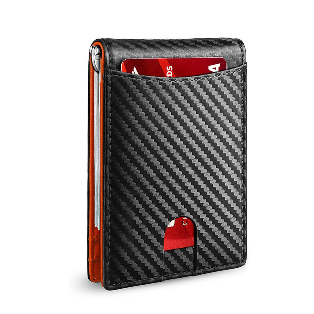 Slim RFID-portemonnee voor heren | Leren kaarthouder | Zwart
