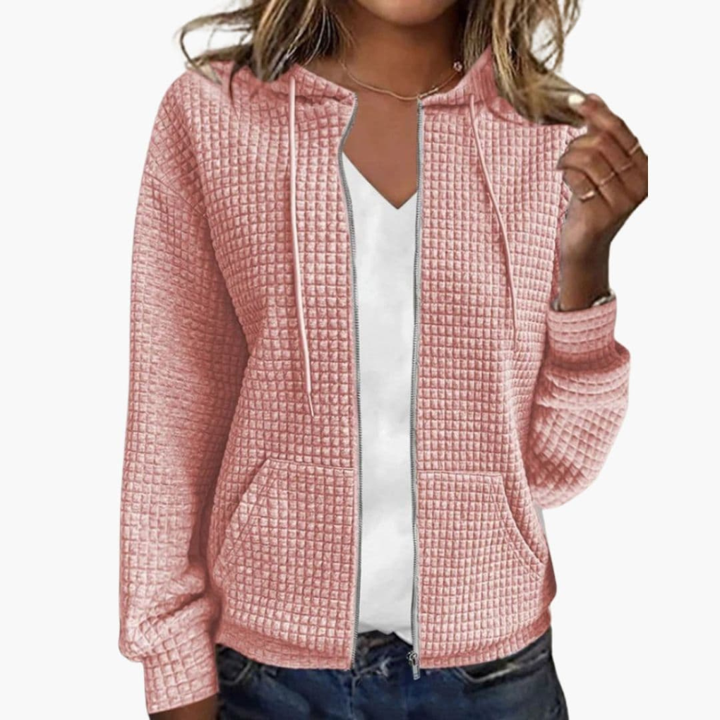 Dames Zip-Up Hoodie met Trekkoordkap