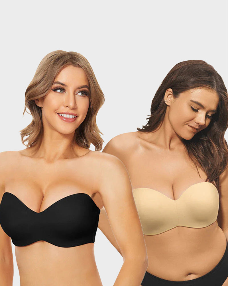 SKINZLINE - VOORGEVORMDE ANTISLIP STRAPLESS BH - ZWART