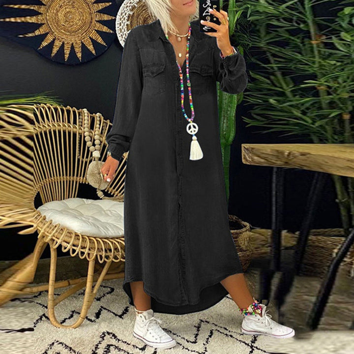 Spijkerjurk met lange mouwen