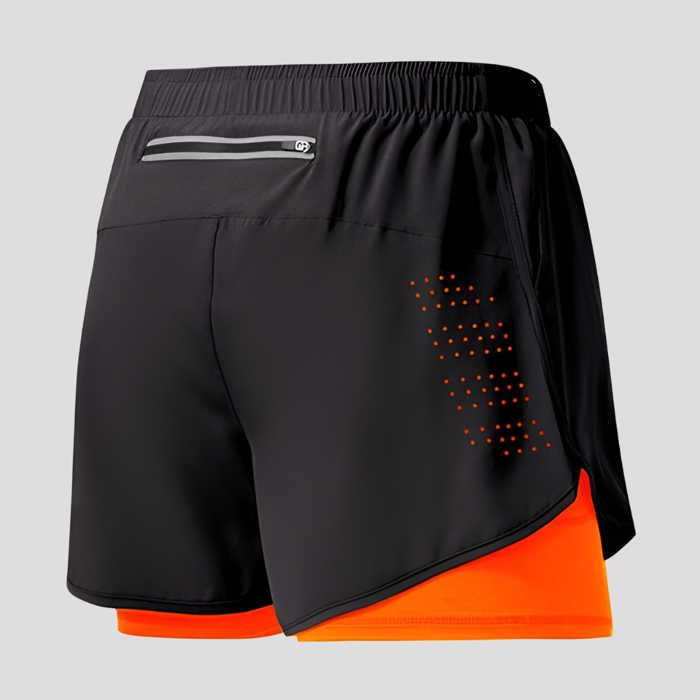 Snel drogende hardloopshorts met rits voor heren