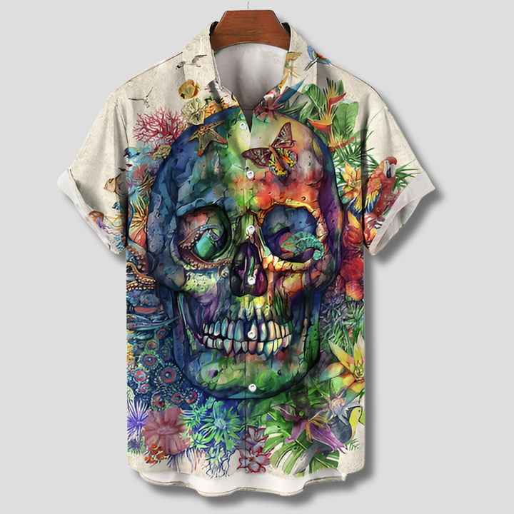 Comfortabel Heren Shirt met Korte Mouwen en Stijlvolle Print