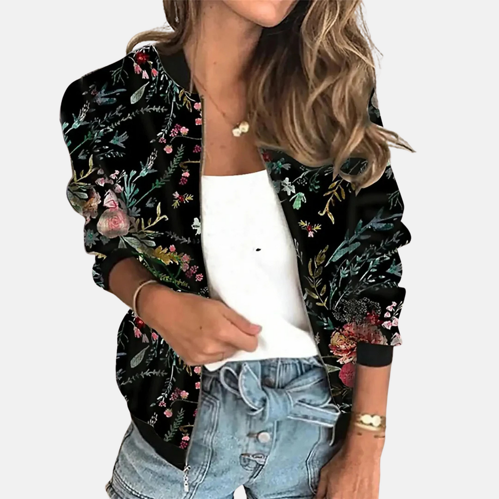 
                  
                    Roxanne - Retro Bomberjack voor Dames met Print - SkinzLine
                  
                