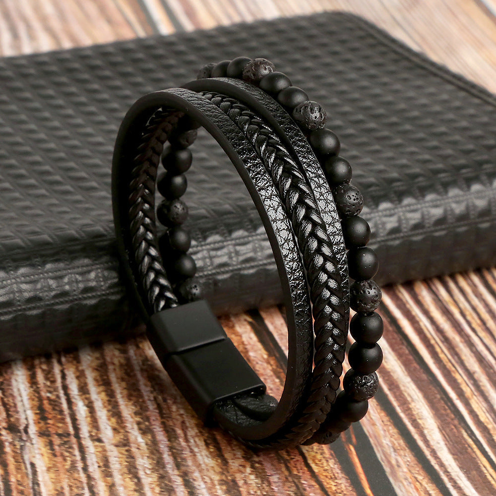 Leren Heren Armbandenset - Armand
